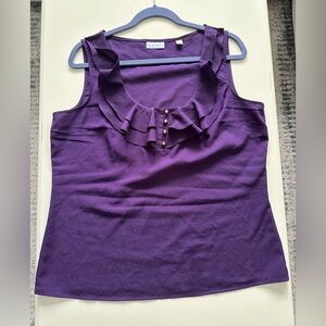 New York & Company purple sleeveless blouse. Size Large